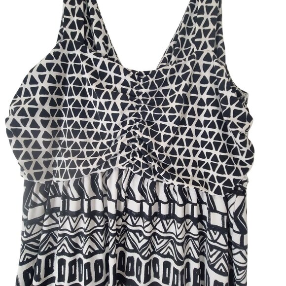 INC International Concepts Black White Geometric Printed Maxi Dress Size 3XL - Picture 7 of 9